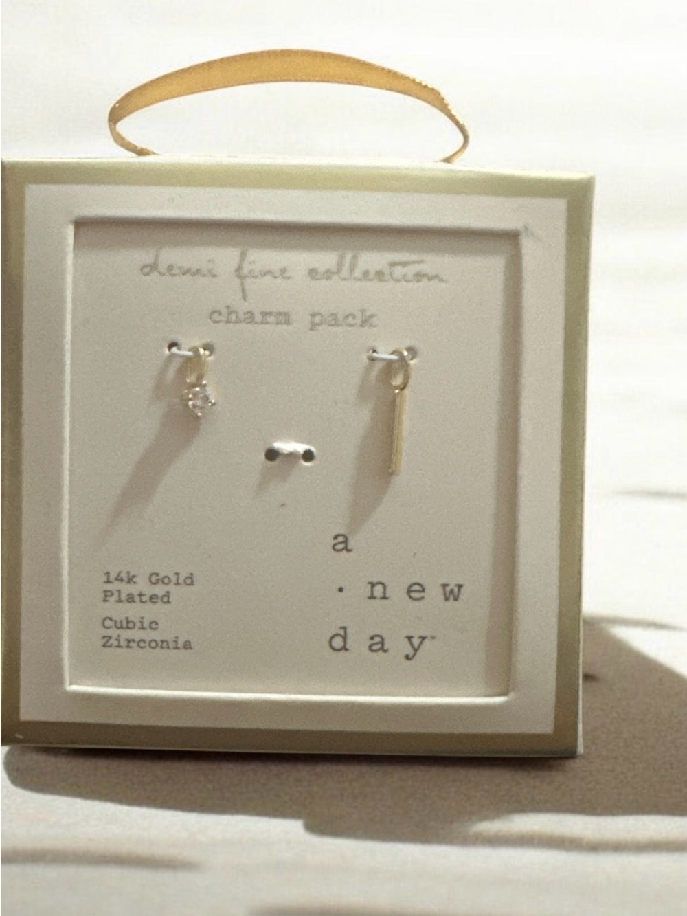 a new day 14K Gold Plated Cubic Zirconia Charm pack - Gold
1158